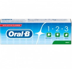 تصویر خمیردندان سه کاره اورال بی Oral B 123 حجم 100 میلی لیتر اورجینال ا Oral B 123 Salt Power White Toothpaste Oral B 123 Salt Power White Toothpaste