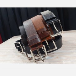 تصویر کمربند مردانه چرم طبیعی با سگک زبانه‌دار 