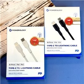 تصویر کابل شارژ USB-C To Lightning پاورولوژی Powerology مدل PWCTL1M 