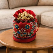 تصویر مفشو پته دوزی رنگ لاکی طرح شکوفه کدMF04 