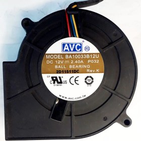 تصویر جت فن حلزونی 9 سانت 12 ولت 2.40 آمپر AVC 