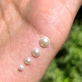 تصویر نگین ورقه ای مرواریدی شیری کد J102 