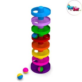 تصویر بازی فکری توپ و سرسره 8 طبقه سنجاقک ball and slide