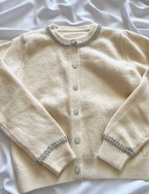 تصویر کاردیگان بافت وارداتی گرم بالا - زرد روشن 