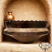 تصویر تاس بزرگ قاجاری مسی قطر ۵۰ سانت وزن ۳/۵ کیلو - قدیمی 