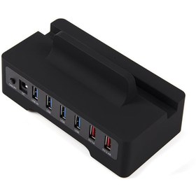 تصویر هاب یو اس بی 6 پورت اوریکو یو 3 همراه با داک H10D6-U3 6 Port USB 3.0 Hub with Dock