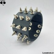 تصویر دستبند چرم اسپایکی مدل G017 