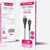 تصویر کابل تبدیل USB به USB-C تسکو مدل TCC203 طول 1 متر‎ کابل تبدیل USB به USB-C تسکو مدل TCC203 طول 1 متر‎