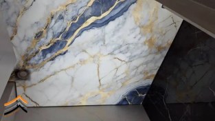 تصویر سقف کشسان طرح سنگ مرمر گرافیتی 