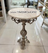 تصویر میز کنار سالنی خاطره نقره ای طرح برنجی 
