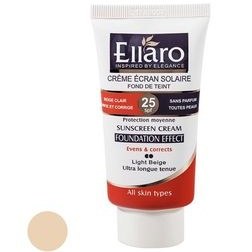 تصویر کرم ضد آفتاب الارو رنگی مناسب انواع پوست SPF25 Ellaro sunscreen Tinted for all skin types foundation effect SPF25 cream 40ml