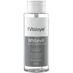 تصویر میسلار واتر Whitevit حجم 250میل ویتالیر Vitalayer Whitevit Micellar Cleansing Water 250 ml