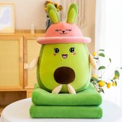 تصویر عروسک طرح آووکادو بالشتی ارتفاع 60 سانتی‌ متر به همراه پتو 