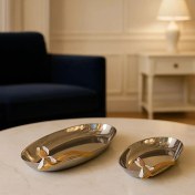 تصویر دیس بیضی کوچک برنج استیل_برنج زبنق