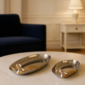 تصویر دیس بیضی کوچک برنج استیل_برنج زبنق