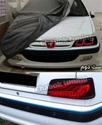 تصویر ست چراغ اسپرت پرشیا جلو طرح کفخواب قرمز وآرم قرمز و چراغ عقب BMW هاشوردار قرمز 