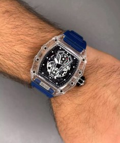 تصویر ریچارد میل صفحه اسکلتون - بند سرمه ای - Richard Mille 