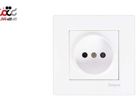 تصویر پریز برق ارت محافظ دار با پایه سرامیکی دلند طرح آسا Protective earthed socket with Deland ceramic base, ASA model