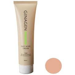 تصویر کرم ضد آکنه رنگی مناسب انواع پوست لایت بژ 35 میلی لیتر Ginagen Anti Acne For All Skin Types Light Beige Tinted Cream 35 Ml