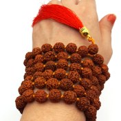 تصویر تسبیح رودراکشا هندی 108 عددی سایز 10 میل لرد شیوا 