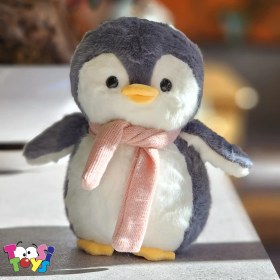 تصویر عروسک پنگوئن شال رنگی 
