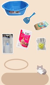 تصویر پک آماده نوزاد گربه مناسب برای نوزاد گربه تازه متولد شده