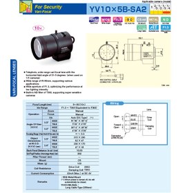 تصویر لنز وری فوکال دوربین مداربسته فوجینون مدل YV10X5B-SA2L 