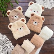 تصویر ست شال و کلاه موهر طرح تدی کد ۸۰۰ 