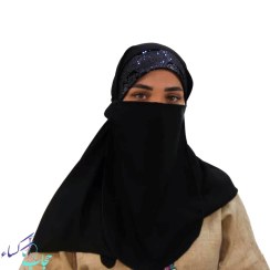تصویر پوشیه نقاب عربی مشکی 