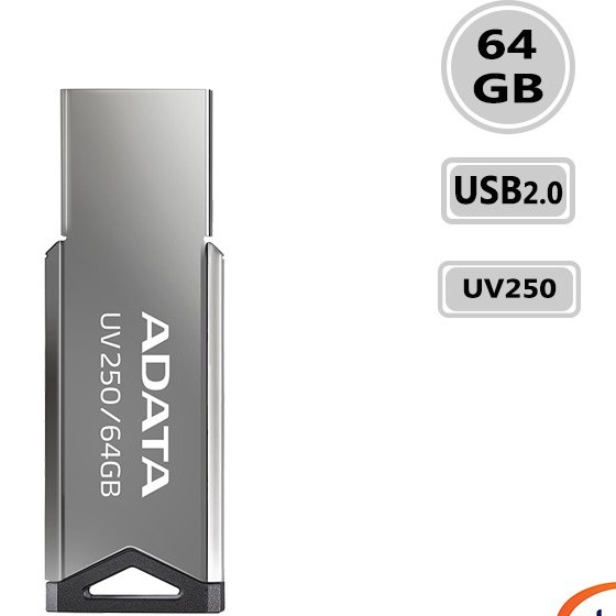 Clé USB ADATA UV250 - 64 Go - USB 2.0 - Noir