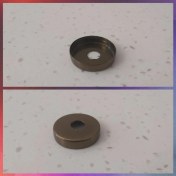 تصویر پولک تخت لوله آباژور فلزی لوازم لوستر و قطعات زیتونی آنتیک 