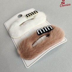 تصویر گیره مو تق تقی پشمی میومیو miumiu کد 25 