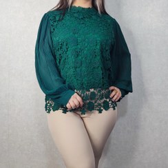 تصویر شومیز گیپور آستین پلیسه کد 116 