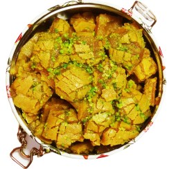 تصویر سوهان زعفرانی حبه قم - 400 گرم 