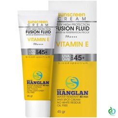 تصویر کرم ضد آفتاب بژ روشن SPF45 مناسب پوست چرب هانگلن HANGLAN حجم ۴۵ میل HANGLAN light beige sunscreen SPF45 suitable for oily skin, volume 45 ml