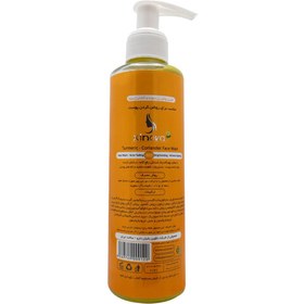 تصویر ژل شستشو صورت ژینووا مدل زردچوبه و گشنیز حجم 200 میلی لیتر Genoa face wash gel, turmeric and coriander, volume 200 ml