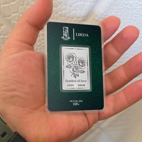 تصویر شمش نقره مدل Symbol of Love گل های رز 