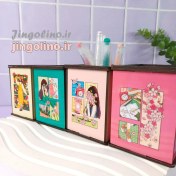 تصویر ارگانایزر رومیزی لوازم تحریر پینترستی چوبی 