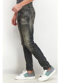 تصویر شلوار جین مردانه فیت باریک کشی، خاکستری تیره برند diesel Men Slim Fit Stretchable Denim Jeans, Charcoal Grey