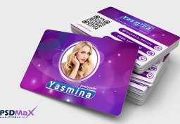 تصویر کارت ویزیت آرایشگاه زنانه شیک بنفش 