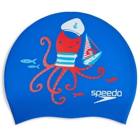 تصویر کلاه شنا آبی دخترانه و پسرانه بچگانه PRT CAP JU KIDS BONE اسپیدو SPEEDO 