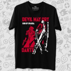 تصویر تیشرت Devil May Cry طرح Dante Son of Sparda Red Silhouette 