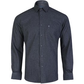 تصویر پیراهن مردانه آستین بلند پشمی ساده ذغالی 
