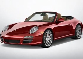 تصویر کفپوش چرمی پنج بعدی پورشه 911 (سال ۲۰۱۰ الی ۲۰۱۱) - مشکی دوخت قرمز / ست کامل (اتاق + صندوق + لوگو ) 