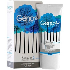 تصویر کرم رطوبت رسان ژنوبایوتیک سبوژن 2  پوست‌ چرب و آکنه ای Geno Biotic Moisturizer Cream 50m