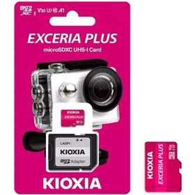 تصویر کارت حافظه‌ MICRO SD کیوکسیا C10 U3 V30 EXCERIA PLUS سرعت 100Mb/s ظرفیت 128 گیگابایت با آداپتور 