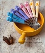 تصویر ست قاشق چنگال کودک طرح دایناسور فانتزی 