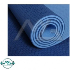 تصویر مت یوگا و پیلاتس (TPE) دو لایه ۸ میل : آبی سرمه ای + کاور و بندحمل رایگان TPE yoga mat 8 mm