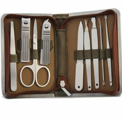 تصویر ست مانیکور 9 عددی طرح مربع زدوان کد 559 