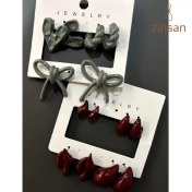 تصویر پک گوشواره پاپیون و اشک 